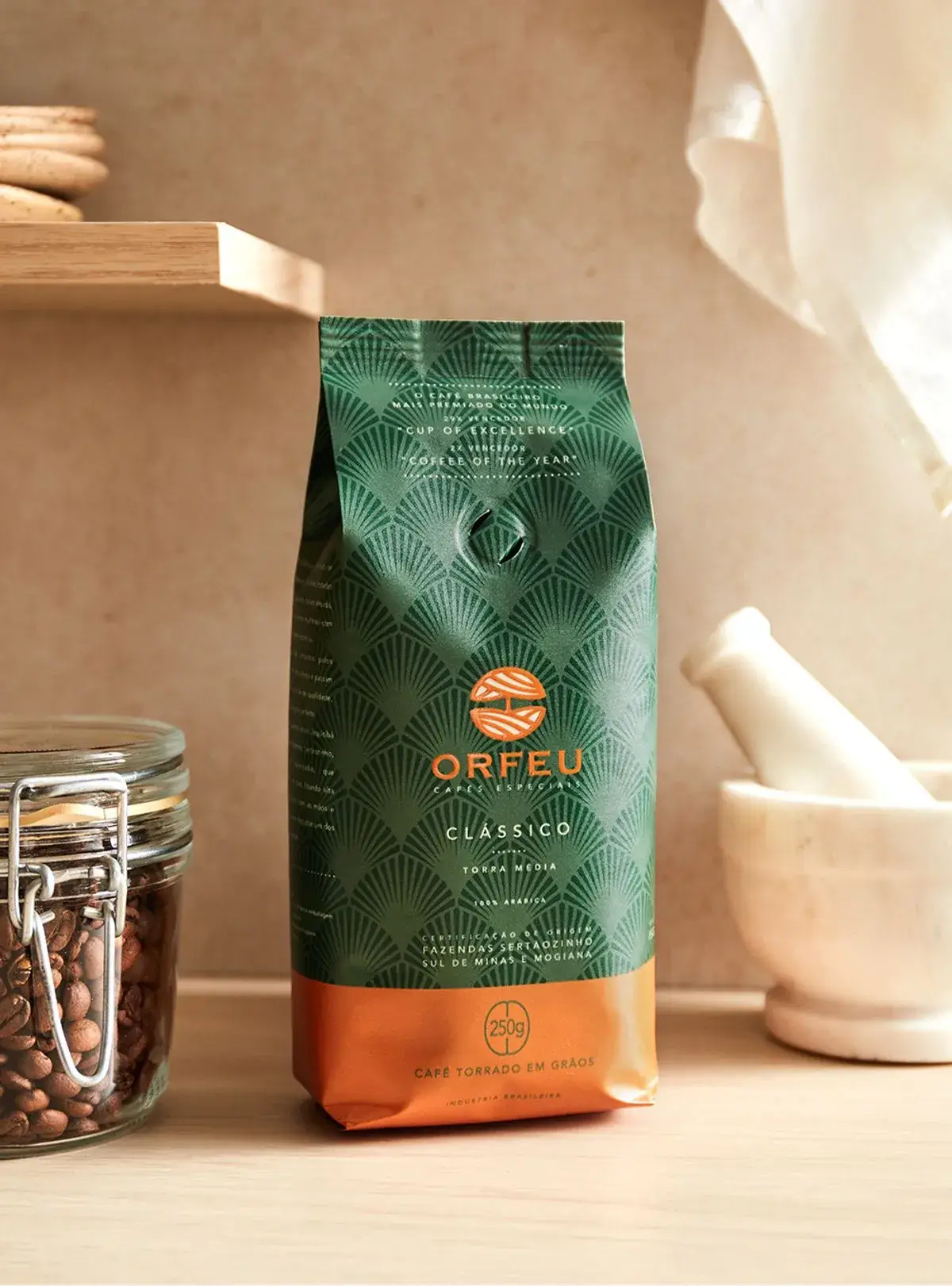 Café Orfeu Tostado en Grano Clásico 250g